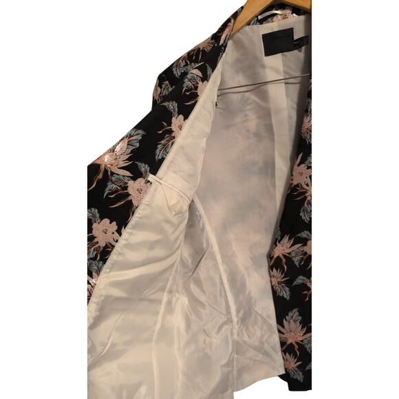 ASOS Men’s Floral Jacquard Blazer Black Size 42 Like New - Picture 4 of 6